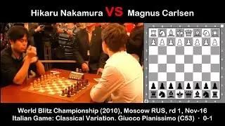 Hikaru Nakamura vs Magnus Carlsen | World Blitz Championship (2010), Moscow.