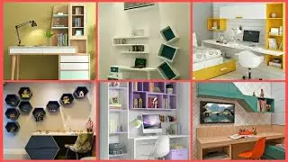 Study table design for bedroom/Modern study table with bookshelf design ideas