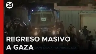 🚨 GAZA | Comenz&oacute; la vuelta de palestinos por Rafah con denuncias de maltrato por parte de Israel