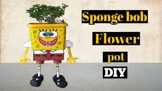 Flower Pot Making at Home | DIY Spongebob | for small garden