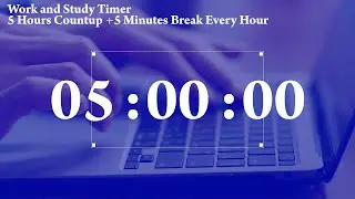 5 hours countup timer for work and study (Includes 5 minutes break every hour)