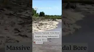 Massive Natural Tidal Bore Surges Along Indonesia&rsquo;s Kampar River