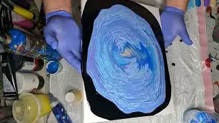 3 Metallics with Liquitex gloss medium acrylic pour