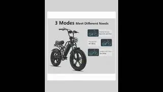 1500W Moped Style Electric Bike | - 48V 18Ah Removable Battery, 32MPH Top Speed