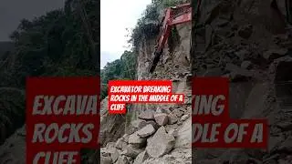 EPIC Excavator Hits Cliff!! Crazy Construction Fail!#excavator#rockbreaker#crazy#construction