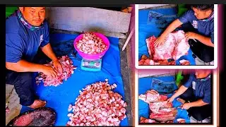 Non Stop 29kg Pork Cutting Processing//Best Butchery skills//Best Pig Meat Cutting style//🇮🇳🇮🇳India