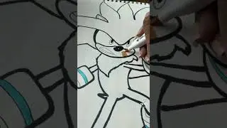 Drawing Silver From Sonic The Hedgehog #drawing #coloring #shorts