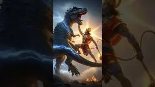 When Hanuman Ji Destroyed the Dinosaur 💥 Goosebumps| #HanumanJi #MahabaliHanuman #JaiHanuman