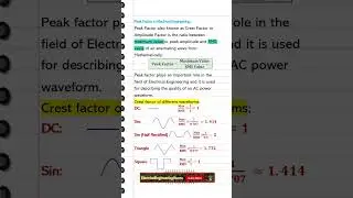 Peak Factor or Crest Factor Formula and Definition