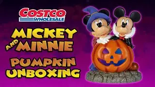 Costco Disney Halloween Mickey and Minnie Pumpkin Greeter Figure Unboxing