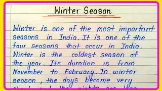 Winter season essay in english || Essay on winter season