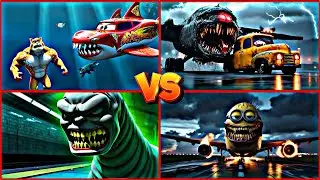 McQueen Shark  🆚 Sonic. EXE 🆚 Minion. Exe 🆚 McQueen Tank 🎶 Tiles Hop