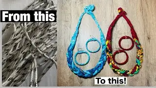 DIY Braided Fabric Necklace- African Print and Batik Print
