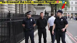 Tries to Harras the guard. gets mouthy runs from me gets pulled by armed police.
