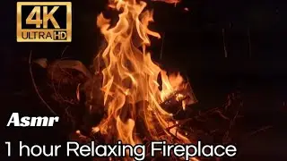 1 Hour Sleeping Fireplace || Relaxing Fire Asmr