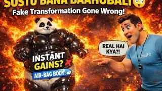 SUSTU BANA BAAHUBALI-Fake Transformation Gone Wrong!##funny #GymComedy #DesiComedy #ViralShorts