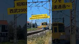 昭和病院前のSカーブを西武2000系2055Fの各停西武新宿行低速通過〜