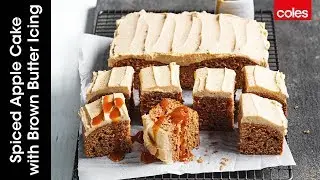Spiced apple cake with brown butter icing