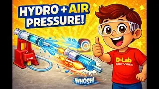 Hydro&ndash;Air Pressure Rocket! 🚀 How Water & Air Launch a Syringe Like a Missile | D-Lab Daily Science