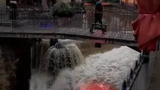 Famous waterfall in the German town of Saarburg!