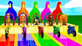 Long Slide Game with Cow Elephant Gorilla Hippopotamus Tiger 3d Animal Game Funny 3d Animals