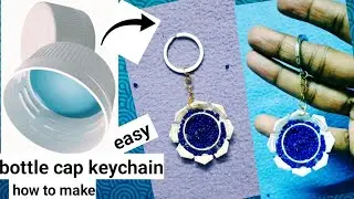 Diy plastic bottle cap keychain making craft idea/flower kitchen/best out of waste#craft#viralvideo 