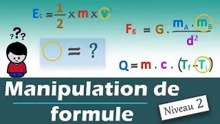 Manipulation de formule littérale - niveau 2 | Physique - Chimie | Collège - Lycée