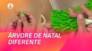 &Aacute;rvore de Natal de Papel Crepom por Amanda Junho | Fa&ccedil;a Voc&ecirc; Mesmo