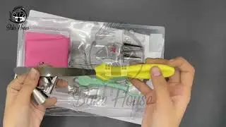 Bake House |6Pcs Nozzle With Icing Bag, Flower Nail, Pallet Knife & Lifting Scissor| Bake House