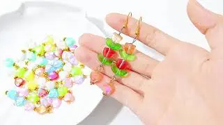 Assorted Colors Crystal Heart Charms Pendants Acrylic Love Heart Dangle Charms for DIY Earrings