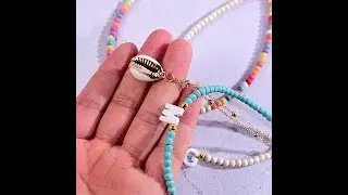 2 Pieces Custom Letter Shell Pendant Necklace for Women