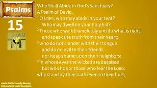 Psalm 15 - NSRV
