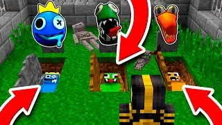 ENCUENTRO LA TUMBA DE BLUE, GREEN Y ORANGE RAINBOW FRIENDS EN MINECRAFT 😱