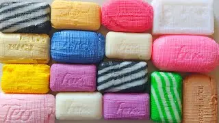 ASMR soap cubes 💜 Crushing soap boxes with starch 💜 Stress Relief ASMR | Colorful Soap Cutting 🌈🧼