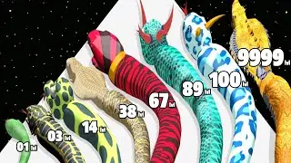 Snake Run Merge Evolve - Level Up Snake Max Level Gameplay (New Update)