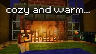 Minecraft Fireplace Ambience for Sleep or Study (3 Hours) | Fireplace and Rain Sounds