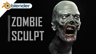 ZOMBIE HEAD SCULPT - Blender 2.9 || (Sculpting, Texturing, Rendering)