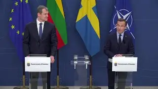 Statsministern tar emot Litauens premi&auml;rminister 22 april 2025