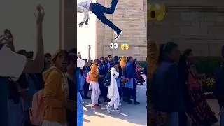 school girls amazing stunt reaction 😱 #amazing #stunt #parkour #talent #shorts #viral