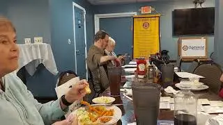 Travels Dr. John Stephenson &hearts;️ Optimists at PeeWees Restaurant plan for the months to come. JjjJesus