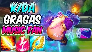 K/DA GRAGAS MID FULL AP GAMEPLAY |  Music Fan Gragas | New Build & Runes | League of Legends