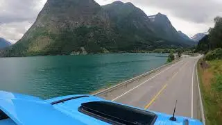 POV Driving SCANIA S520 V8 - Strynefjellet Дорога зигзагом, перевал в Норвегии RV.15