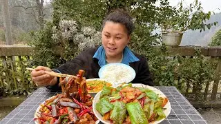 今天欧妹做几个下饭菜简单吃一餐 cook some delicious home-style dishes today