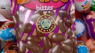 delicious dark chocolate dragees opened. world of bonte coffee. ASMR video