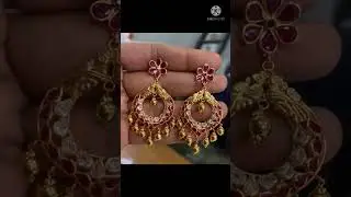 Light weight chandabali earings designs in gold#earrings#chandbali#goldjewellery