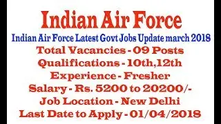 INDIAN AIR FORCE LATEST RECRUITMENT MARCH 2018