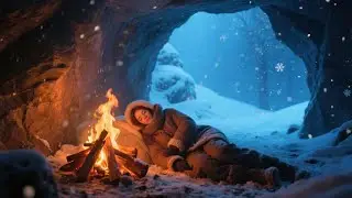 Winter Sleep Calm with Snowy Air and Cozy Fireplace Glow Gentle Winter Calm Music