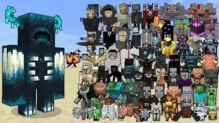 MINECRAFT MOBS BATTLE 😱 1 WARDEN VS ALL DUNGEONS MOBS #minecraft #mobbattle 