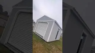 Huge 14x16 Utility! Portable building, Gray, Roll UP Door, Shed Shak #reels #smallbusiness #tour