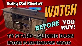 AMERLIFE TV Stand Sliding Barn Door Farmhouse Wood Entertainment Center Review by Husky Dad